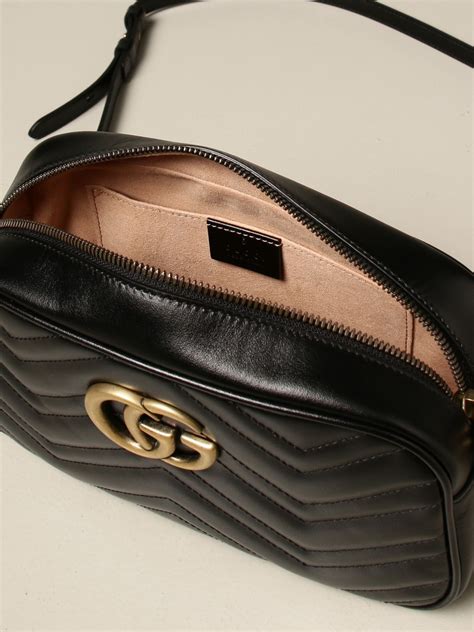 borsa gucci tracolla pelle nera|borse Gucci da donna.